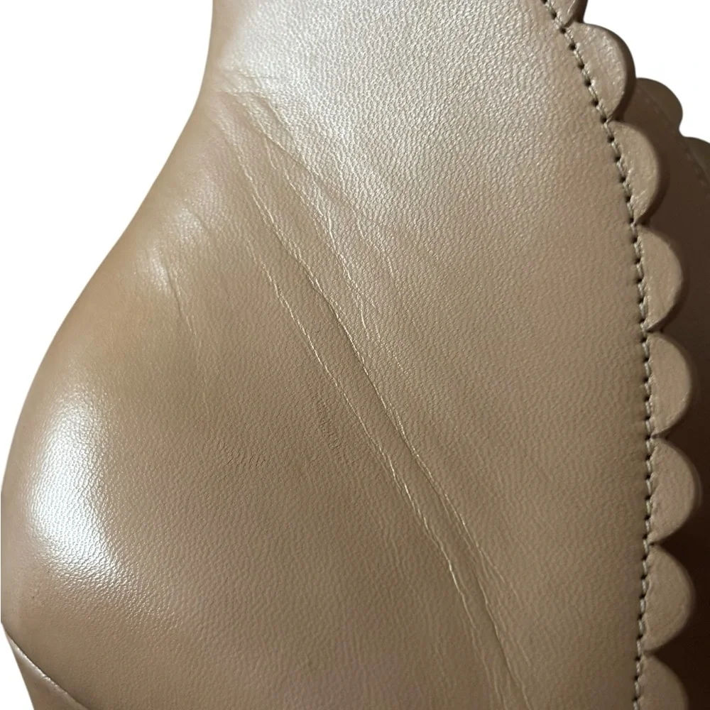 Christian Louboutin Pijonina 120 Peep Toe Scalloped Pumps Size 37.5 - Picture 8 of 15
